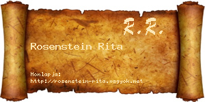 Rosenstein Rita névjegykártya
