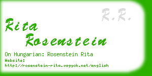 rita rosenstein business card
